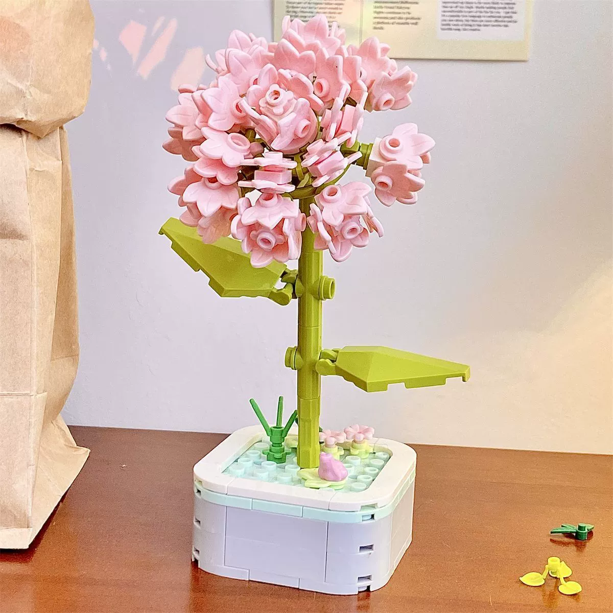 Конструктор (Diamond Horse) букет из кубиков DIY, миниатюрные цветы, подарок на день рождения