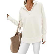 Y 32250 Semi-Zip V-Neck Sweater V�������ë�� ŷ������羳