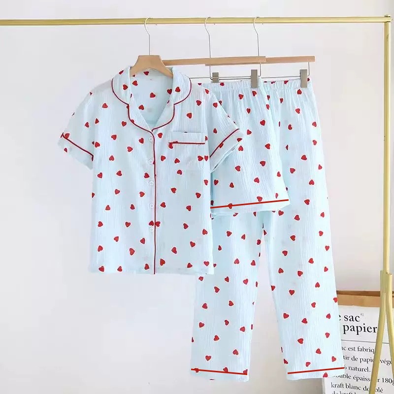 사랑 사랑 반팔 바지 3 종 세트 세트 봄 가을 구름 면화 국경 홈 옷