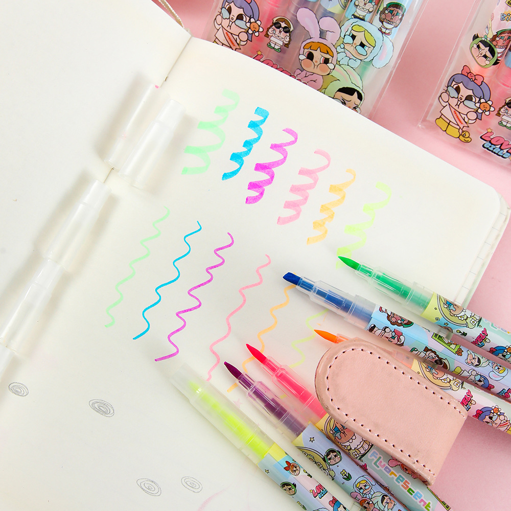 Transfronterizos extranjeros AI montaña y mar de doble cabeza puntero de resaltado puntero de tiburón puntero de madera puntero de escritura puntero de graffiti especial para tomar notas