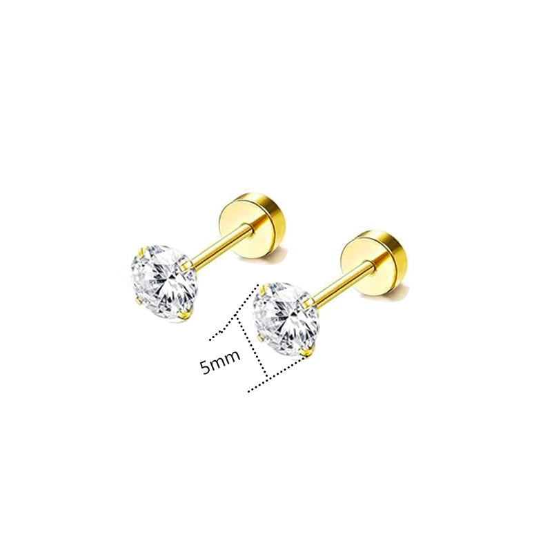 Orecchini piercing in acciaio inossidabile all'ingrosso da 2-5 mm, a quattro punte, in zircone, per naso e labbro, gioielli per le orecchie_voghion.com