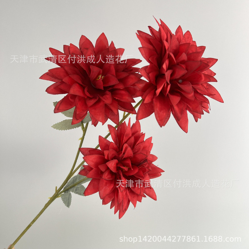 模造花大丽花ウェディングテーブル花生け花ウェディングホール装飾絹布偽花軟装花芸メーカー卸売り|undefined