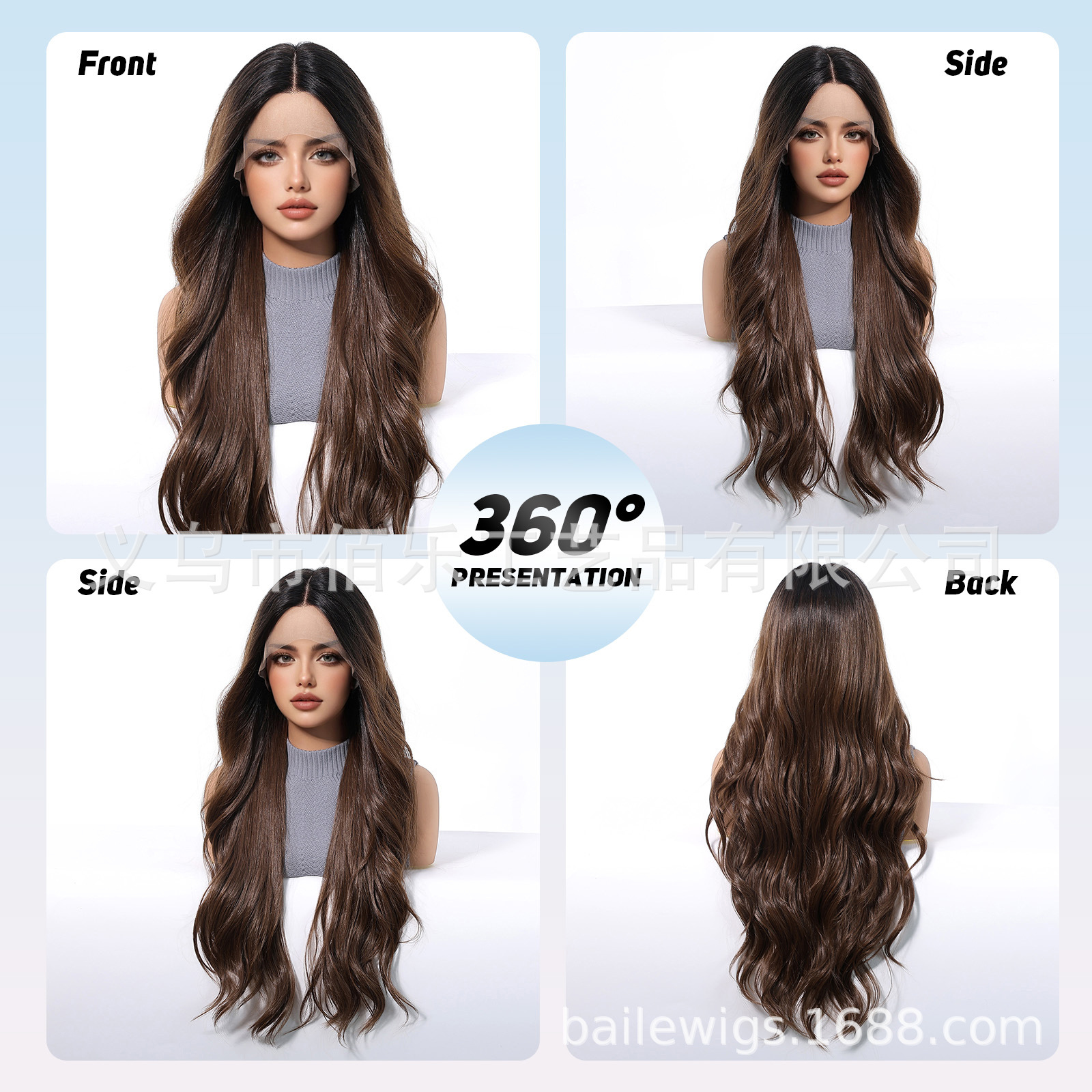 13 * 6 gran área de encaje peluca marrón picado teñido cabello largo rizado guapa de cabeza completa tejida a mano cosida aleatoria peluca de encaje image 3