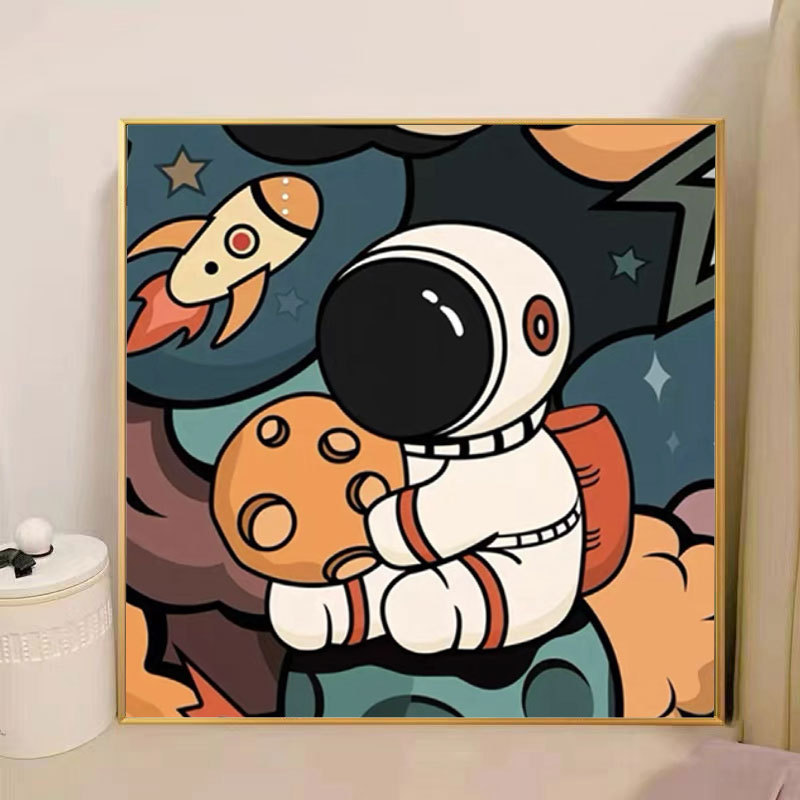 スポンジ・ボブ デジタル油絵 DIY 漫画アニメ 子供向け 手塗り装飾画 置物 環境に優しい|undefined