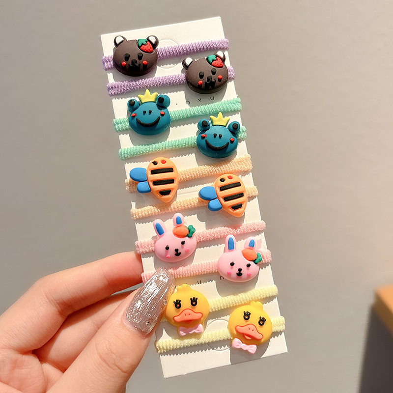 Caricatura encantadora anillo de pelo pulgar no daña el cabello de los niños correa de correa pequeña cuerda de cabello para niñas cuerda de cabello