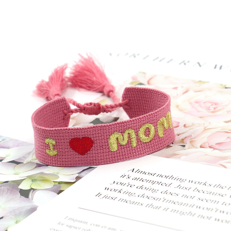 Simple Style Letter Polyester Mother'S Day Unisex Drawstring Bracelets display picture 17