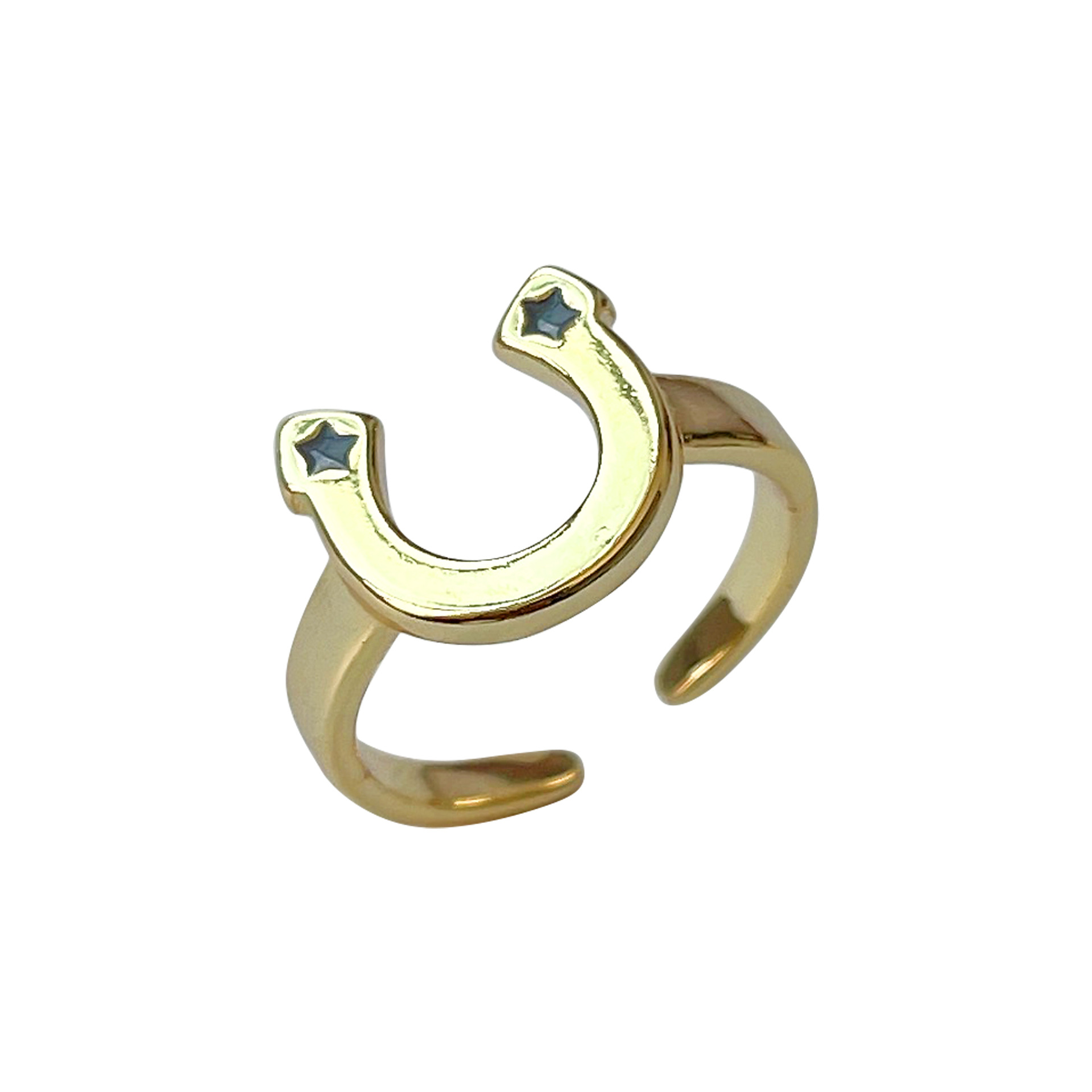 Fashion U Shape Heart Shape Smiley Face Copper Enamel Open Ring 1 Piece