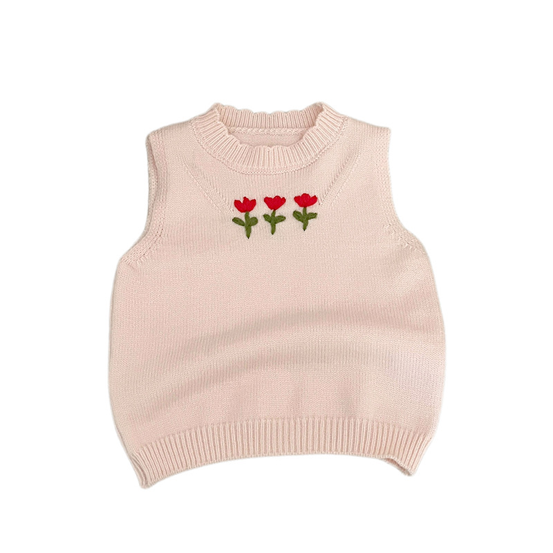 A principios de la primavera, bebé coreano vestir chaleco 2026 primavera nueva ropa de estilo extranjero para bebés de moda chaleco de punto exterior