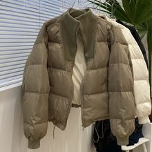 2025年秋冬季新款针织领韩版小个子短款棉服女休闲加厚短外套潮流