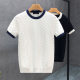 High-end short-sleeved sweater men's fashion brand spring and autumn undershirt 2023 Winter new men's thin sweater