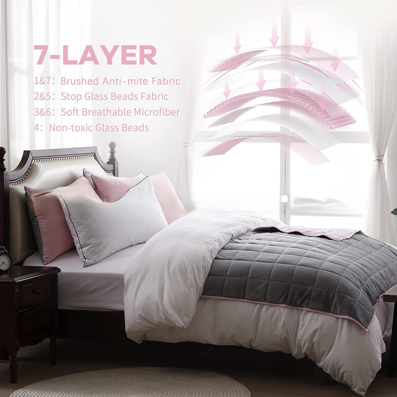 Suministro directo de fábrica de manta de gravedad de costura súper suave transfronteriza llena de cuentas de vidrio edredón de gravedad