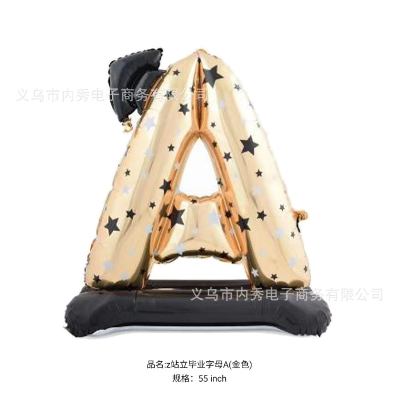 fiesta de graduación de la escuela para tomar fotos de fondo gran sombrero de graduación 4D estereoscópico de pie GRAD oso doctor base globo