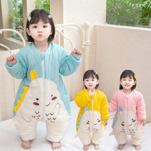 睡袋婴儿秋冬款1-2-3岁0男女宝宝加厚分腿防踢被神器儿童纯棉睡衣