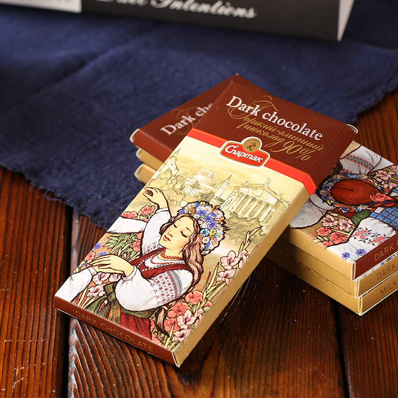 白俄罗斯斯巴达克花仙子巧克力牛奶72%56%90%礼盒可年货结婚85克