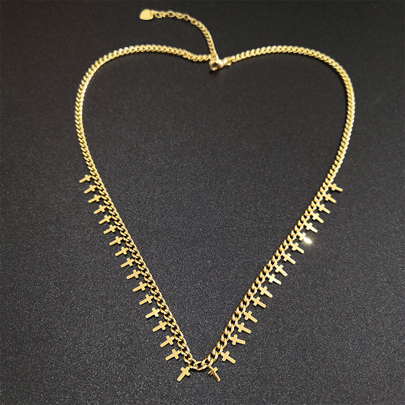 Gold Plated Cross Stainless Steel Necklace 3 IMG_9568