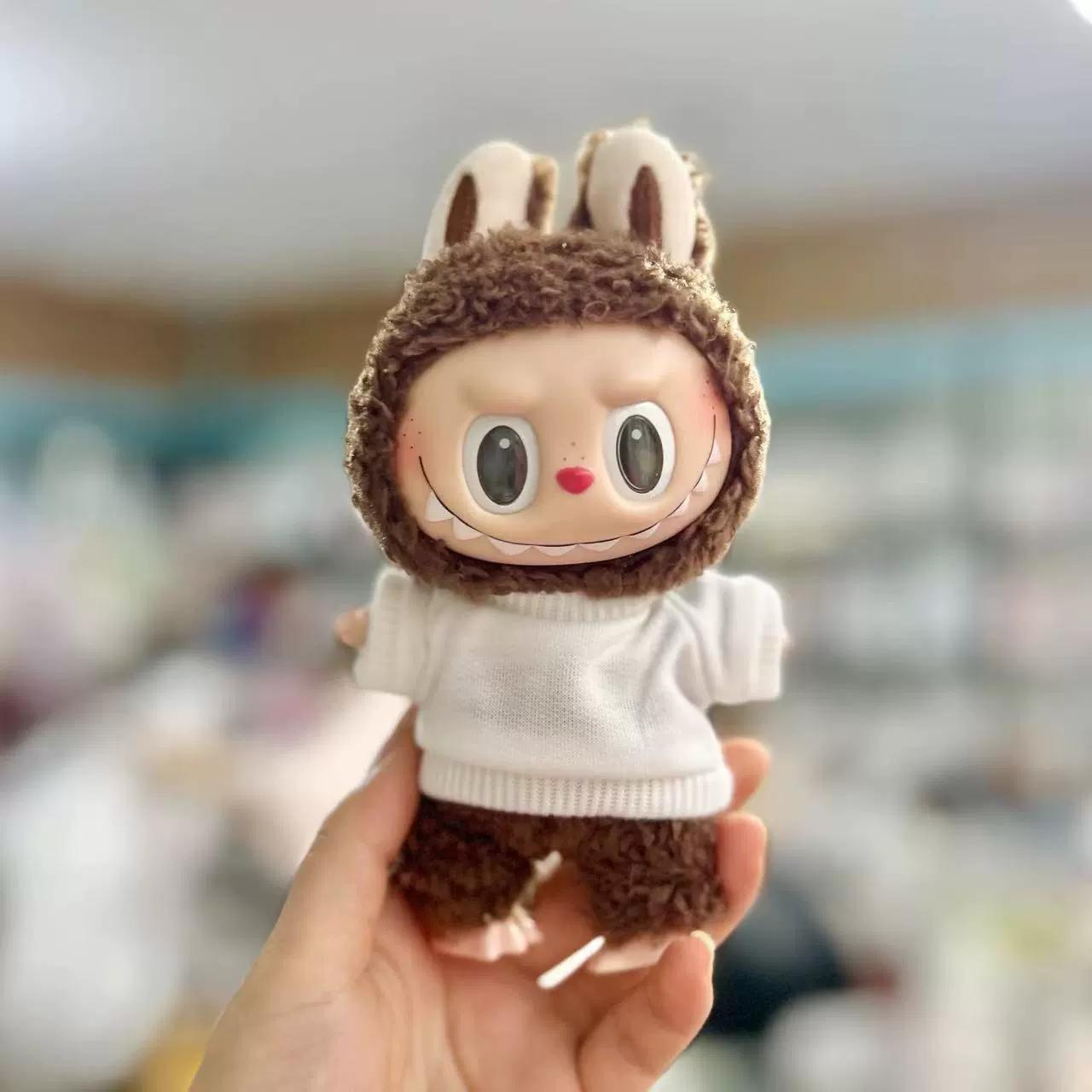 Только одежда] 17см подвеска с слепым ящиком Labubu одежда Labubu кукла детская одежда конус надевания комбинезоны милый и милый