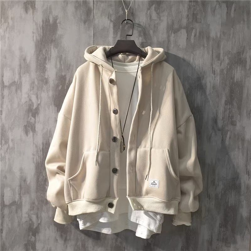 Clearance Sale Designer Button Sweatshirt for Men 2026 Spring and Autumn Korean Style Loose Hooded Cardigan Jacket Trendy Clearance Sale Designer Button Sweatshirt for Men 2026 Spring and Autumn Korean Style Loose Hooded Cardigan Jacket Trendy