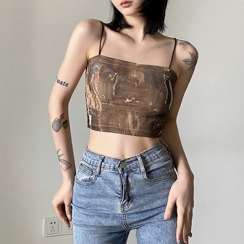 Cross-Border European and American Clothing Xiyin Y2K Sexy Pure Color Camisole with Bottoming Shirt Sexy Slim Top