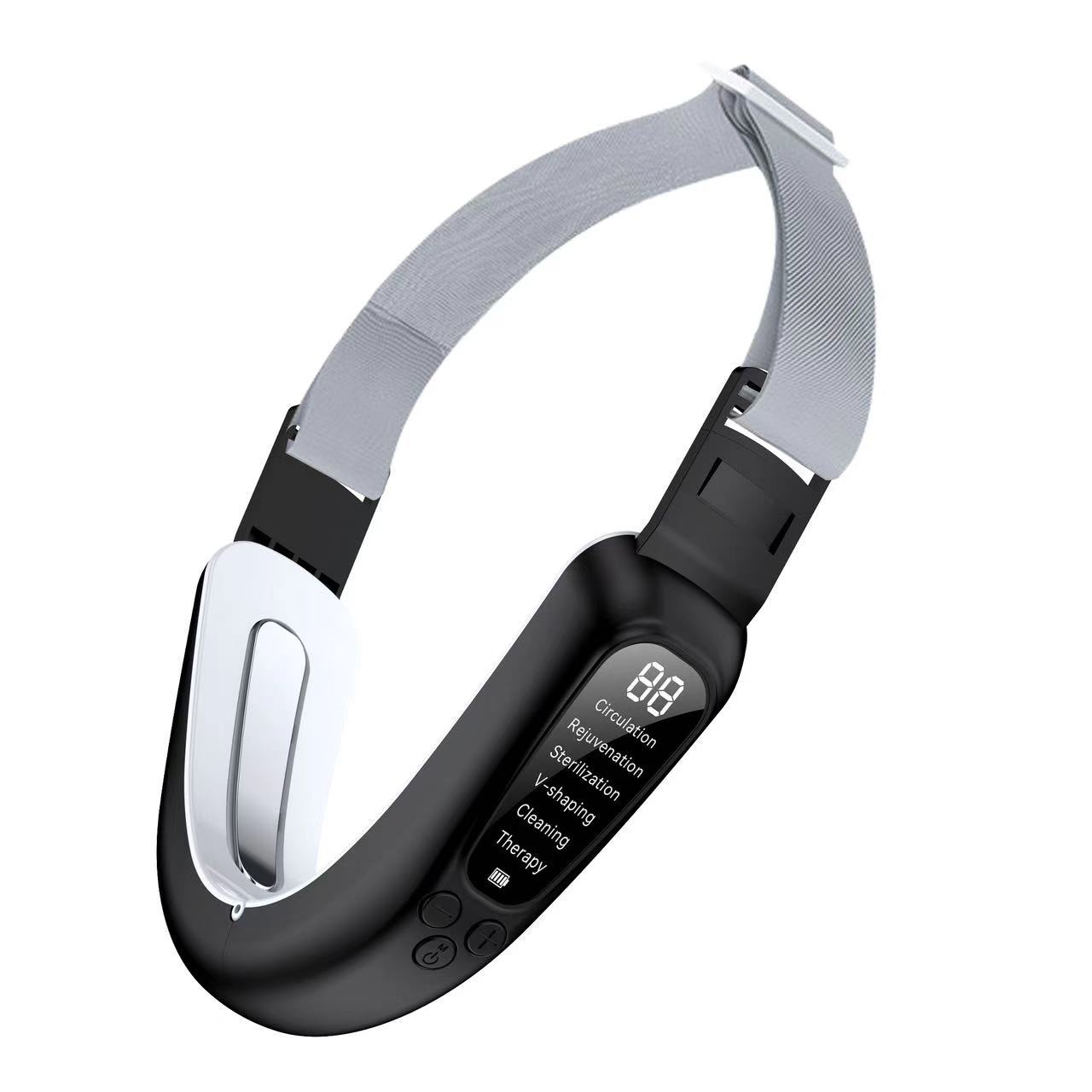 Instrumento de adelgazamiento facial micro-corriente caliente transfronteriza color rojo y azul luz rejuvenecimiento de la piel instrumento de belleza vibración elevación facial V instrumento de adelgazamiento facial