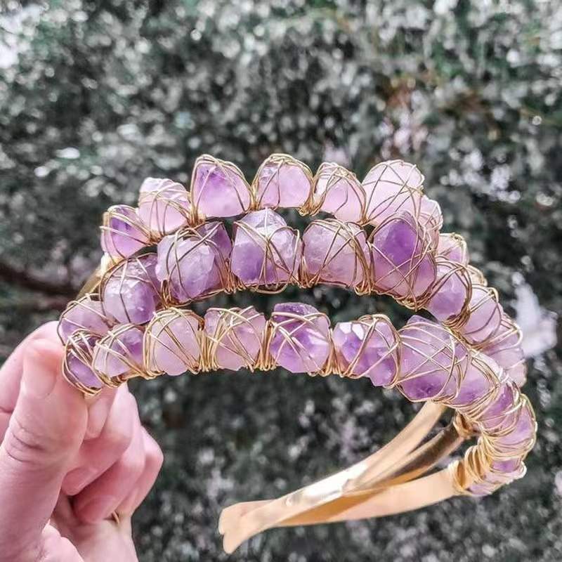 Fashion Geometric Amethyst Handmade Hair Band 1 Piece display picture 1