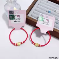 Аутентичный милый красный браслет Hello Kitty с металлической головкой, стерео, браслет для волос, студенческий браслет для волос, 12062
