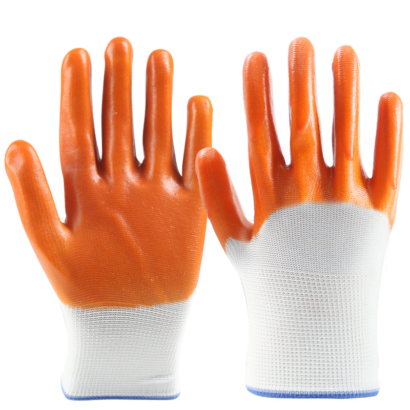 Venta al por mayor 13-PIN nylon inmersión antideslizante resistente al desgaste guantes protectores de protección laboral fábrica