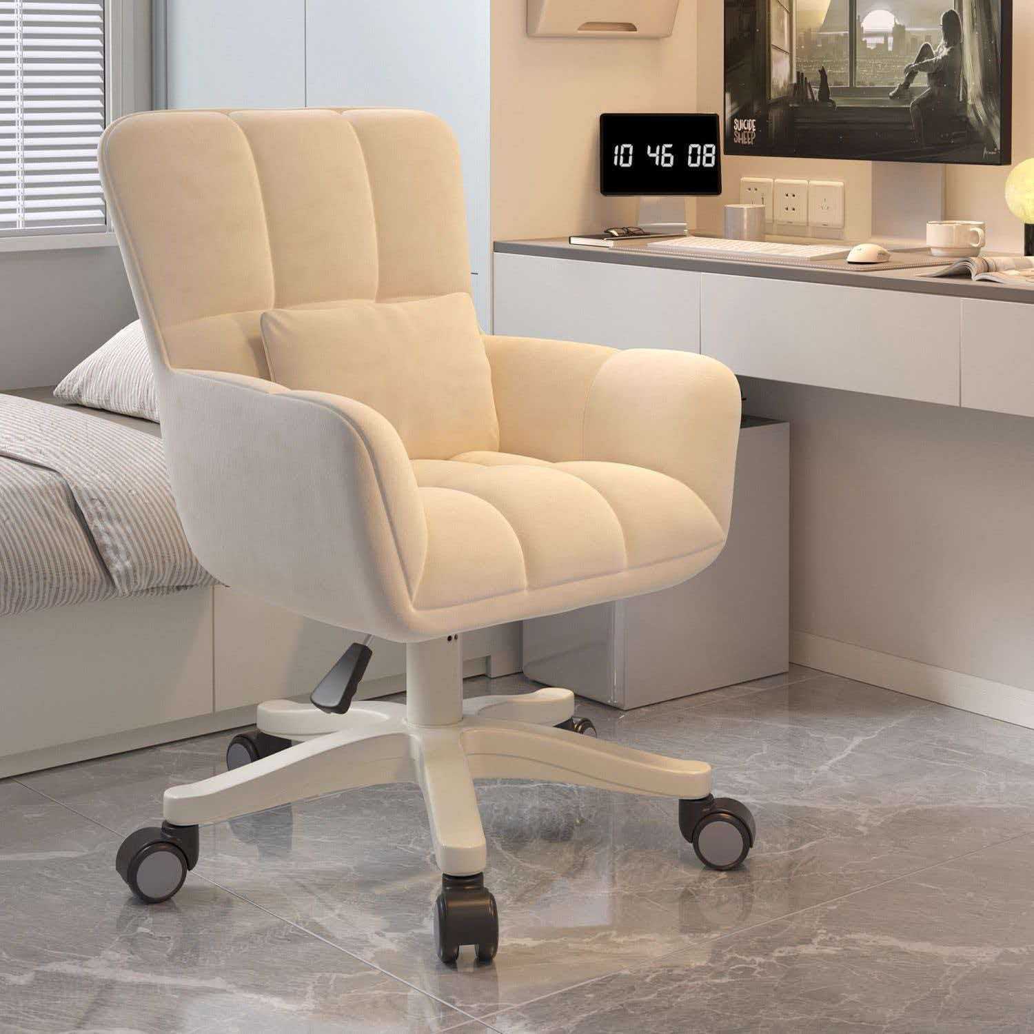 Computer Chair, Comfortable for Long Sitting, Office Sofa Chair, Girls' Bedroom Makeup Chair, Study Dormitory Desk Swivel Chair