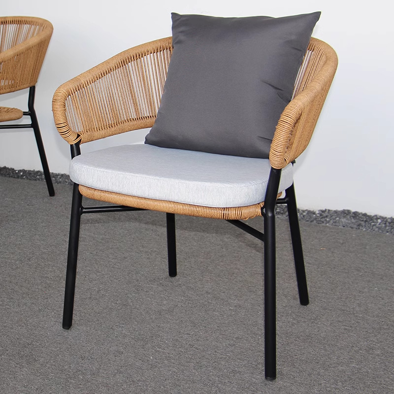 Sillas al aire libre nórdicas patio al aire libre villa silla de jardín silla de relajación silla de comedor de aluminio de caña