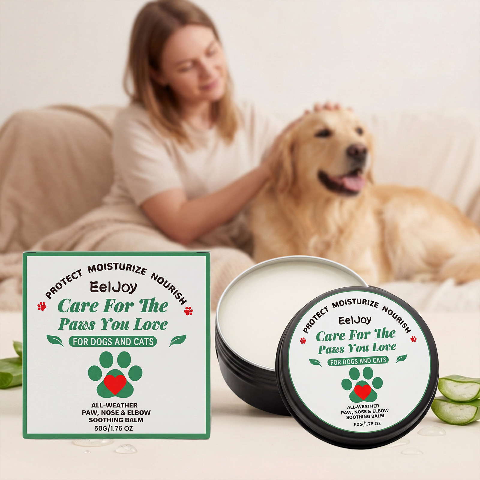 EELJOY 宠物爪鼻护理蜡 猫狗通用滋润爪子鼻子护理防护润肤蜡