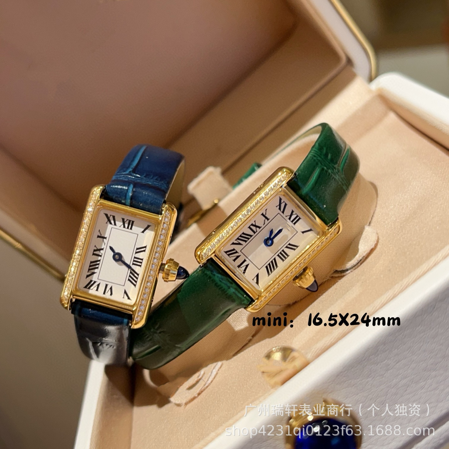 Kajia Tank Series Retro Watch Tanksolo Couple Watch Lychee Pattern Strap American Tank Women's Watch