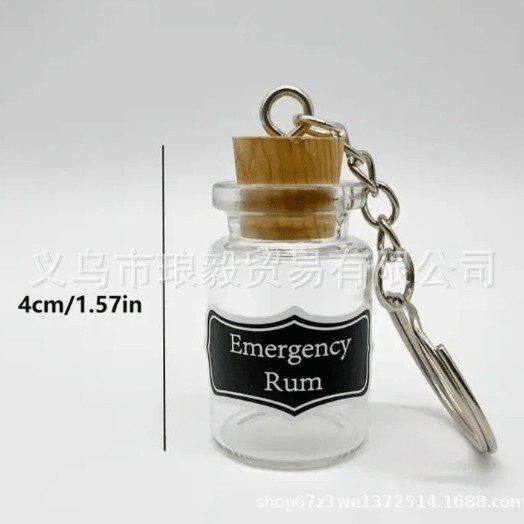 Emergency Alcohol Key Ring Wine Bottle Keychain Christmas Gift Emergency Alcohol Keyring