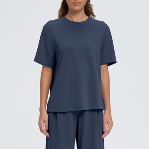 AYM041814 Modal Short Sleeve Top with Side Slits Aoyema wholesale