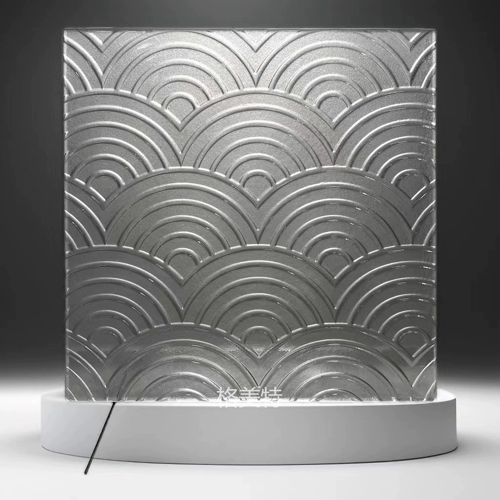 10mm Сянюнь Радуга Глубокая резьба горячего расплавленного стекла двери и окна экрана стекла новый материал Отель перегородка украшения