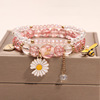 Cute fresh crystal bracelet, flowered, Korean style, simple and elegant design, internet celebrity