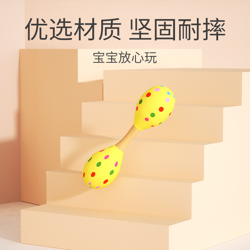 Artesanías de madera grande de doble cabeza martillo de arena música para niños juguetes de educación temprana instrumento musical juguetes de madera infantiles al por mayor