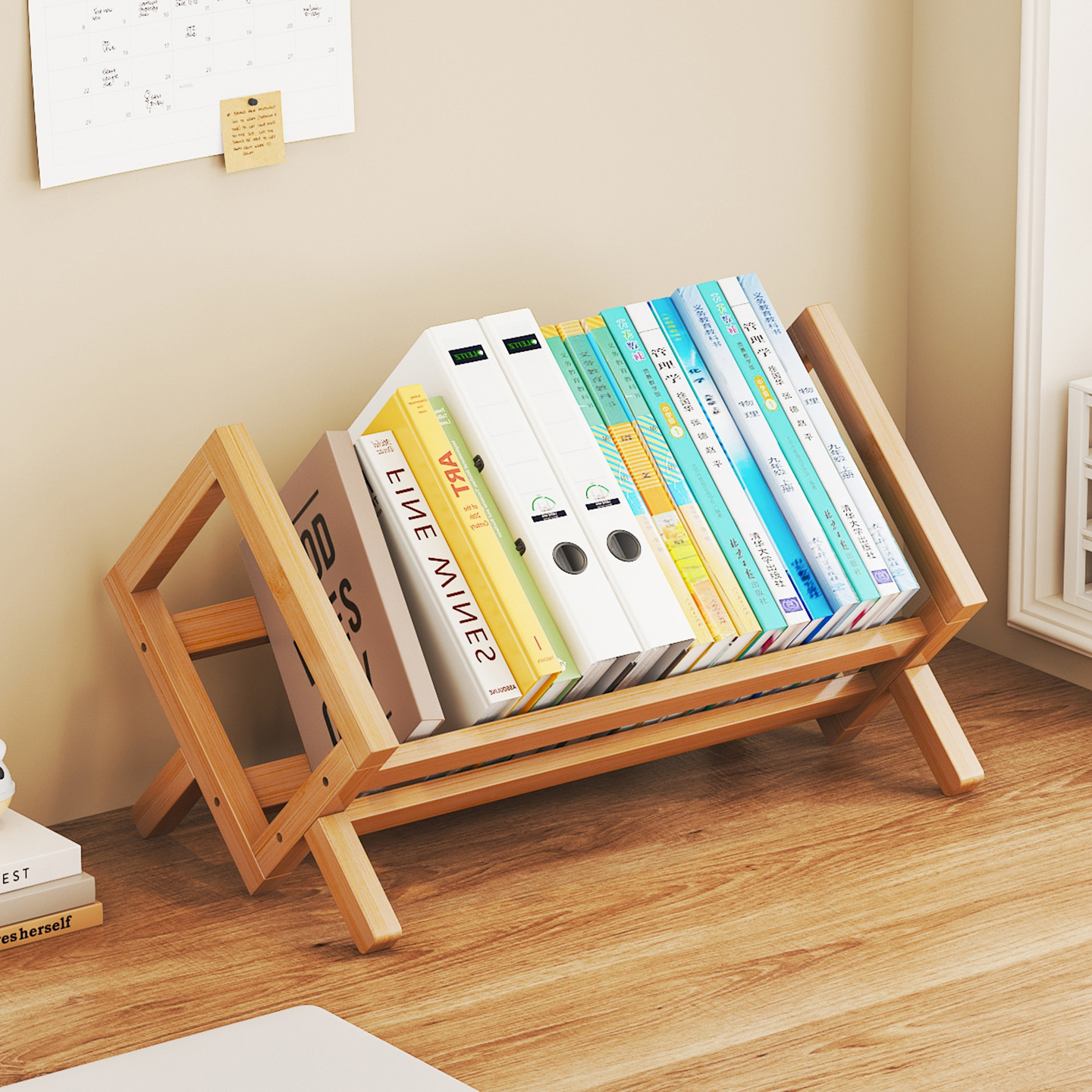 Desktop Bookshelf Desk Storage Rack Office Desk Storage Cabinet Home Simple Light Luxury Small Bookcase