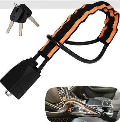 Car steering wheel anti-theft lock Car lock - black-orange-reflective-premium-inquire-for-pricing
