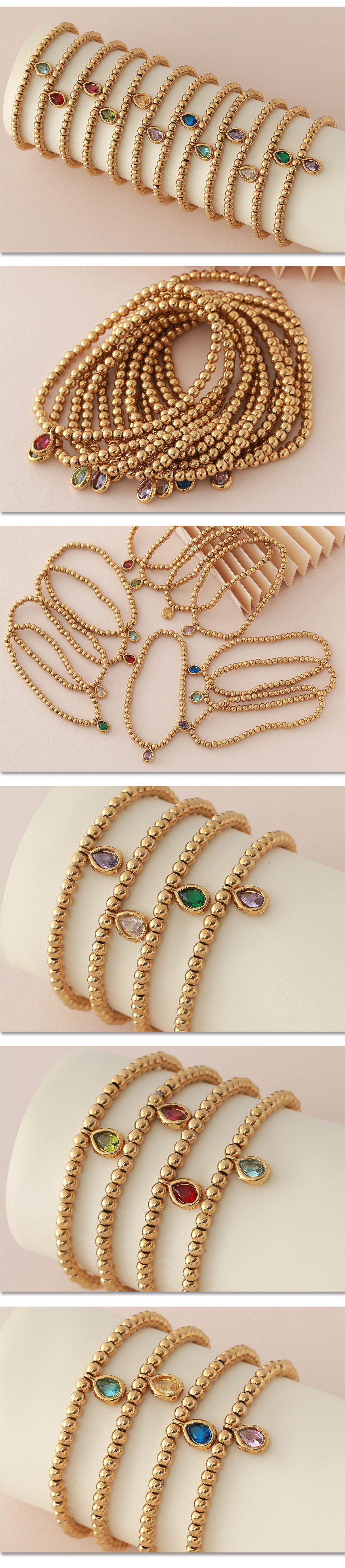 Birthstone Inlay Material Bracelets Classification 304 Stainless Steel Chain Material 1 Piece Quantity Daily Occasion Simple Style Water Droplets 304 Stainless Steel Birthstone Bracelets In Bulk