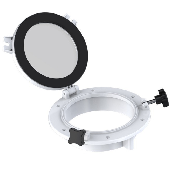 Newmao天窗 防爆钢化玻璃舷窗 26CM圆形防爆游艇舷窗 黑/白两色