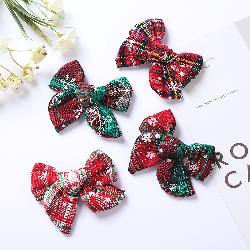 Cute Plaid Bow Knot Cloth Bowknot Hair Clip 1 Piece display picture 1