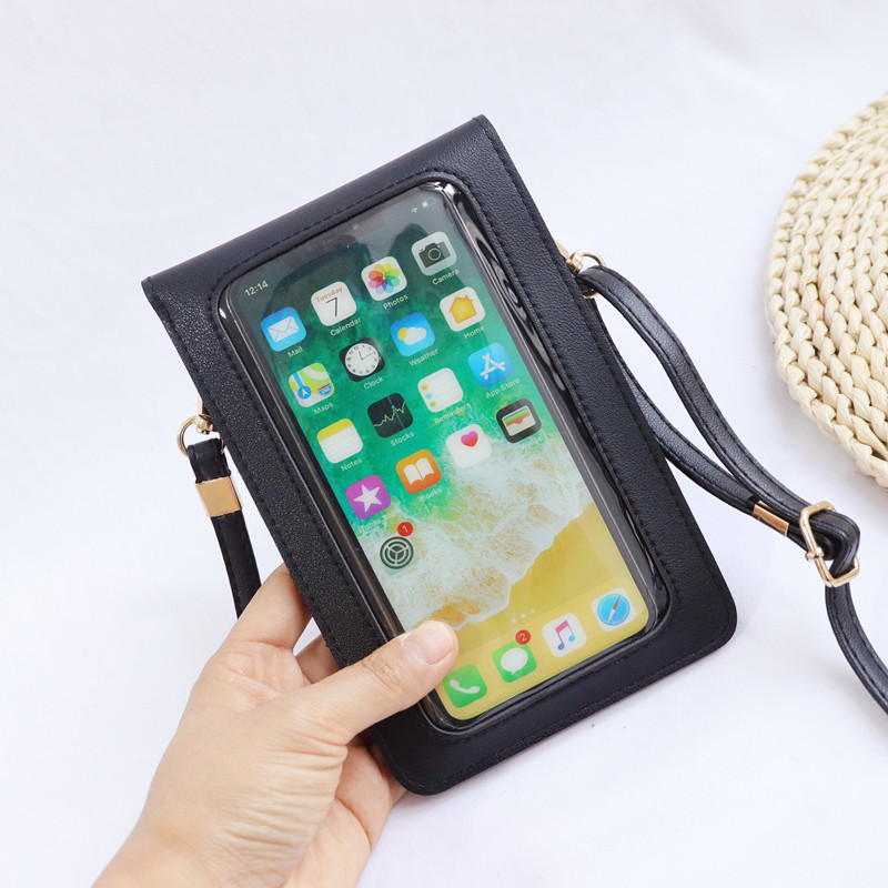2021 nuevo bolso de teléfono móvil de pantalla táctil de pantalla grande bolso de teléfono móvil Halter de mujer bolso mini bandolera japonés y coreano monedero
