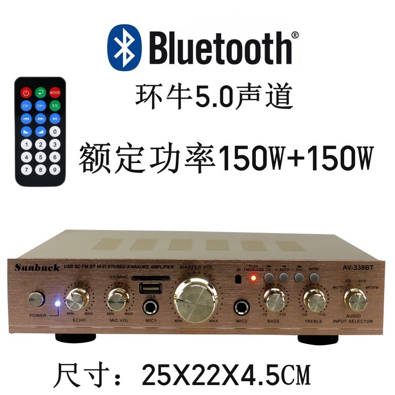 Amplificador de potencia mini pequeño altavoz amplificador de potencia tarjeta USB radio DC 12V 220V amplificador de potencia Bluetooth