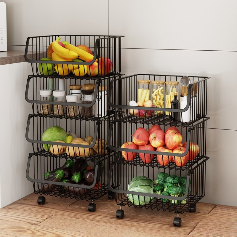 Cart, fruit basket for home use, multilayer storage system