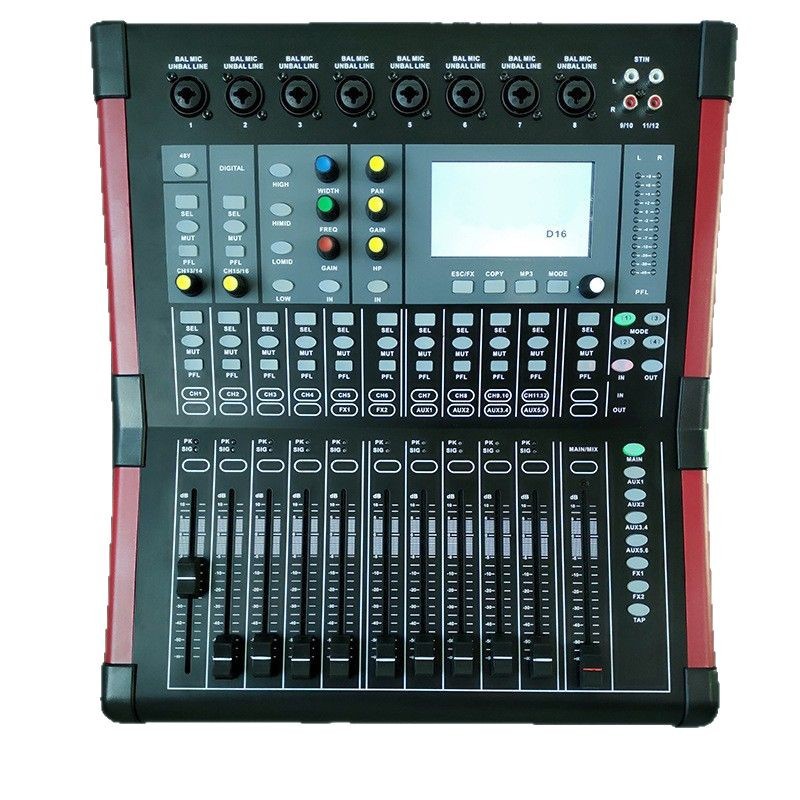 Mezclador digital transfronterizo Plan de rendimiento del proyecto de 16 vías Mezclador especial Mezclador digital profesional