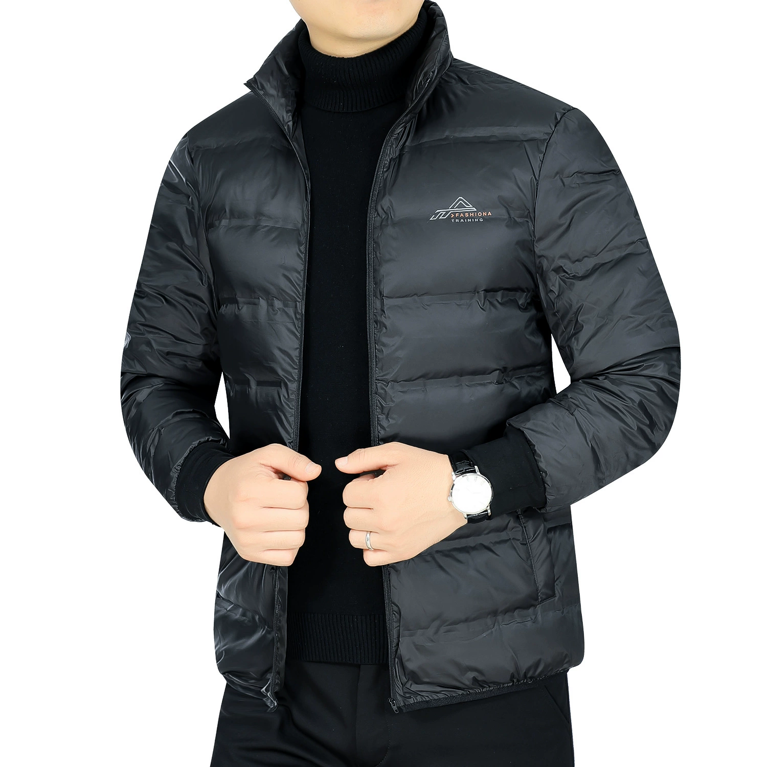 Winter long down jacket, maxi length, increased thickness