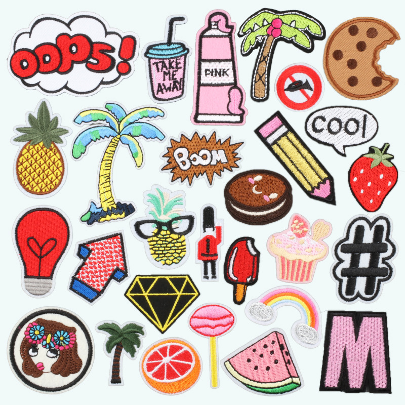 cartoon 28 iron on patches pineapple ironing Patches stickers