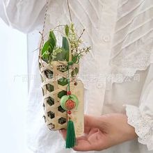 手工竹编多彩小猪笼创意竹编端午节中秋节DIY手工装饰礼品挂件