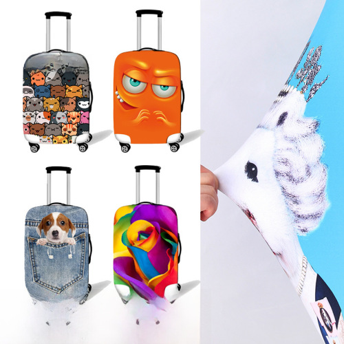 26-inch Oxford fabric printed luggage cover, elastic pull-along suitcase dust cover, thick animal travel suitcase cover