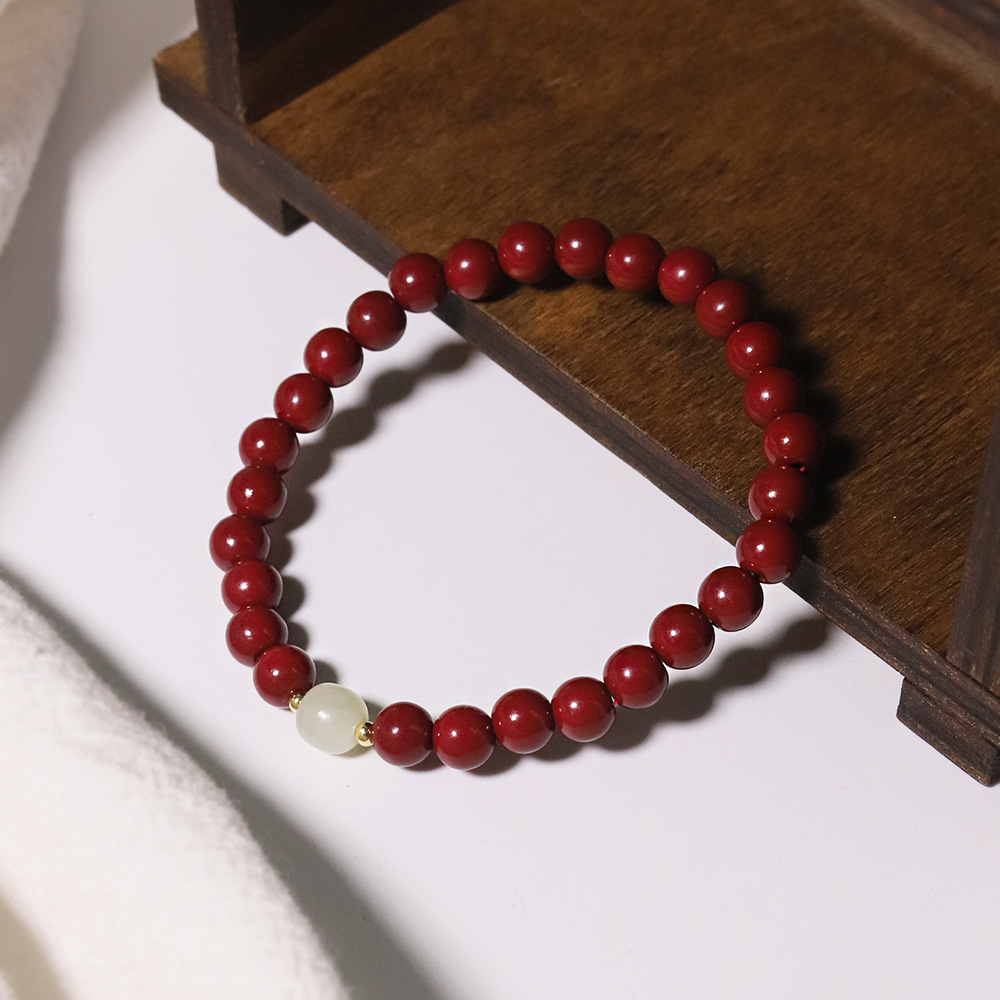 Nuevo estilo chino cinmar jade cuerda elástica cuerdas de mano nicho retrógrado transferencia DIY pareja accesorios de brazalete