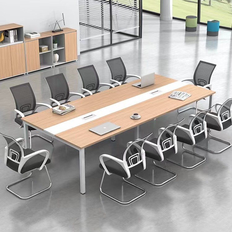 Office Conference Table Long Table Simple Modern Training Table Long Table Square Simple Negotiation Table Conference Room Chair Combination